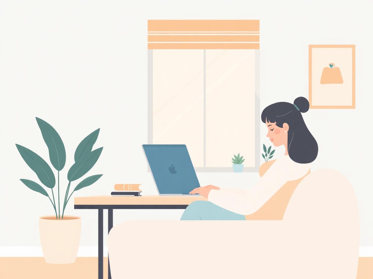 Person arbeitet von zu Hause am Laptop
